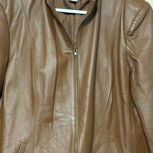 Coldwater Creek Tan Leather Jacket
